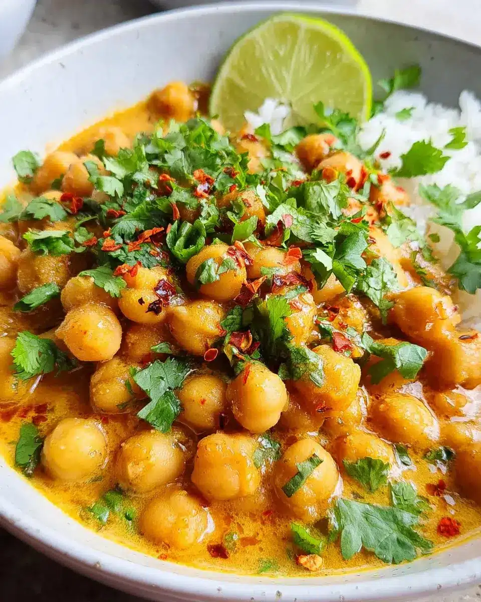 Kichererbsen Curry mit Kokosmilch