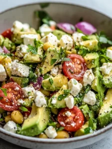 Kichererbsen Feta Avocado Salat