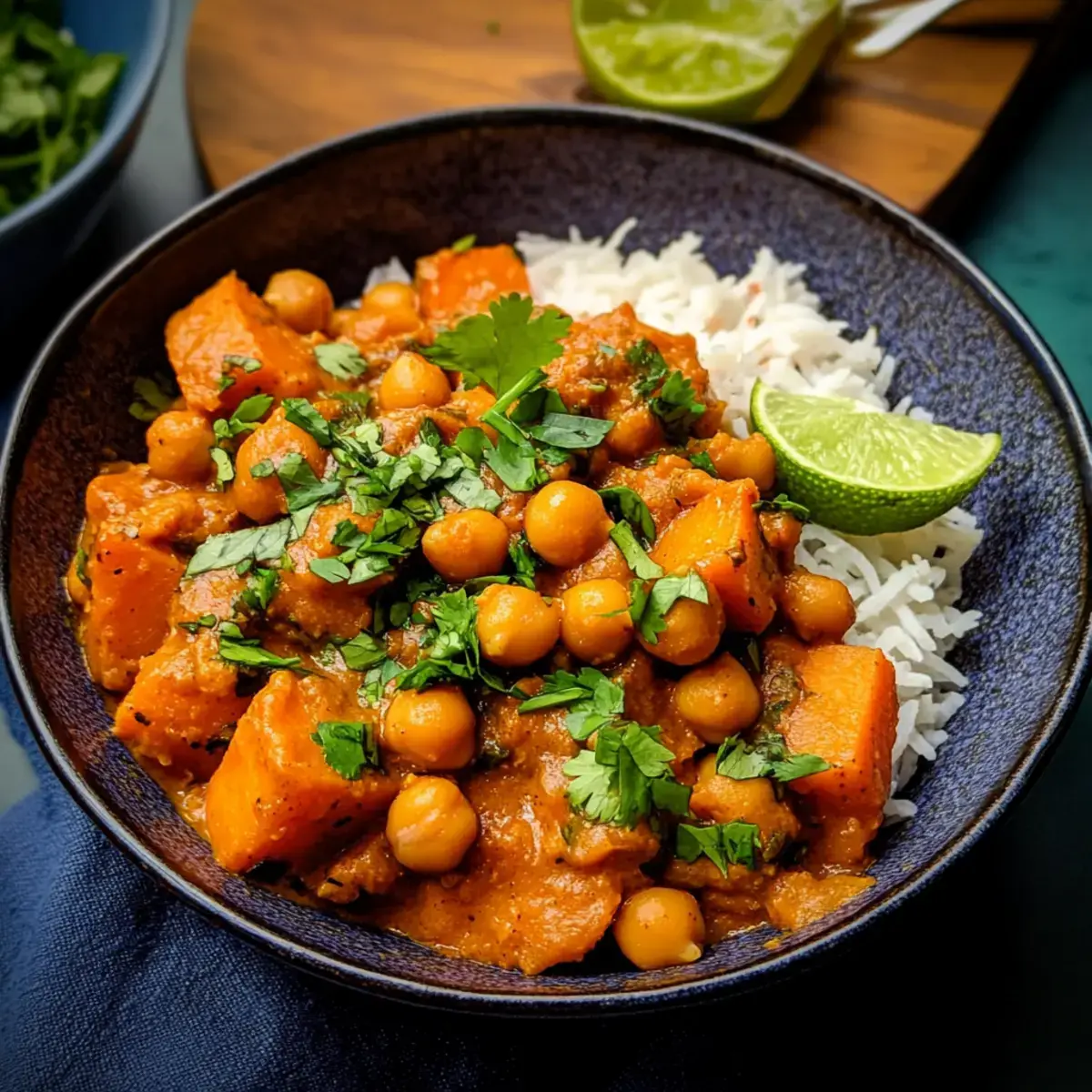 Kichererbsen Süßkartoffel Curry