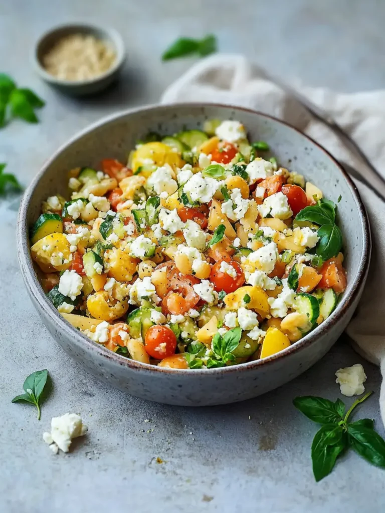 Erfrischender Kichererbsensalat mit Feta für heiße Tage