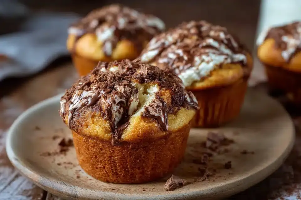 Kinder Bueno Muffins mit Mascarponefüllung – cremig & schokoladig