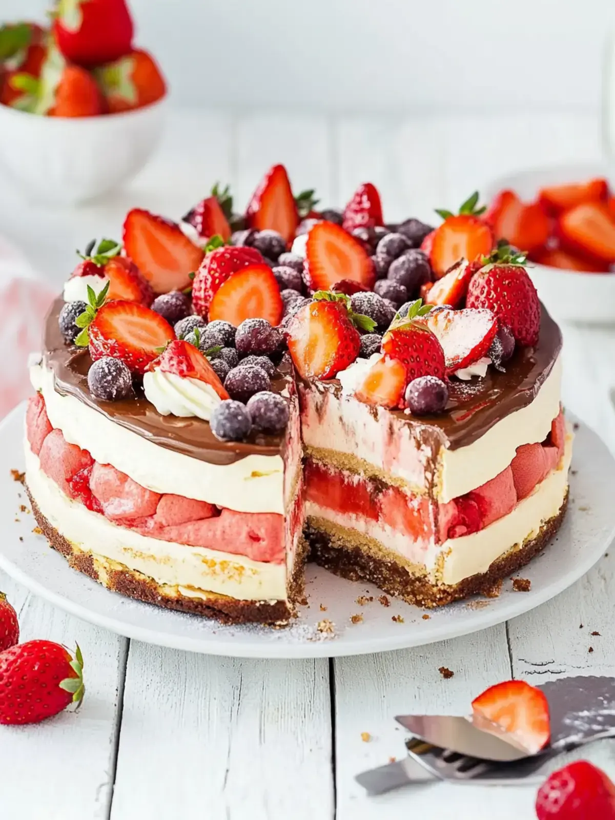 Kinder Bueno Torte Erdbeeren