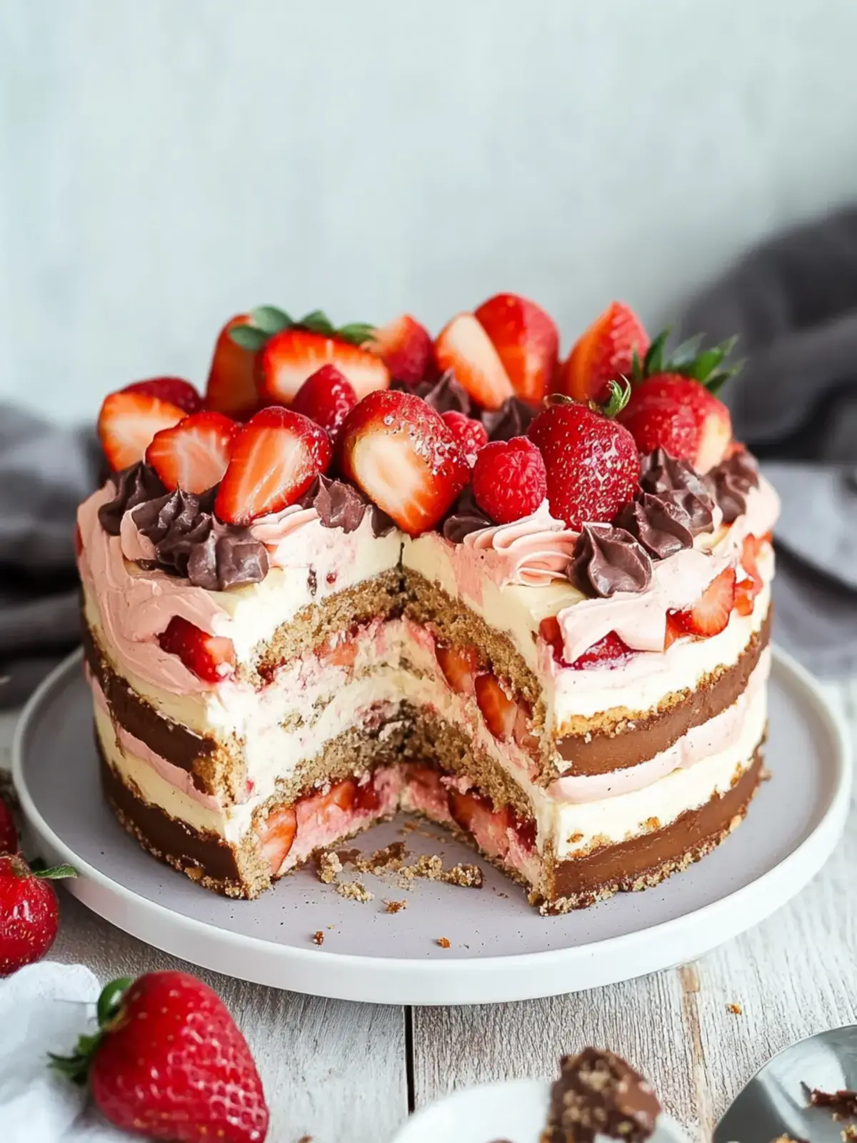 Kinder Bueno Torte Erdbeeren