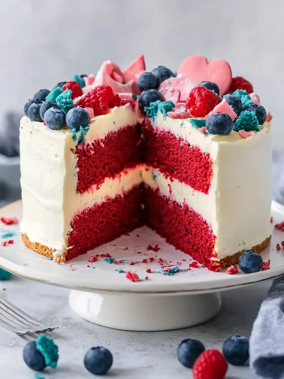 Klassische Rot Weiß und Blau Schichttorte