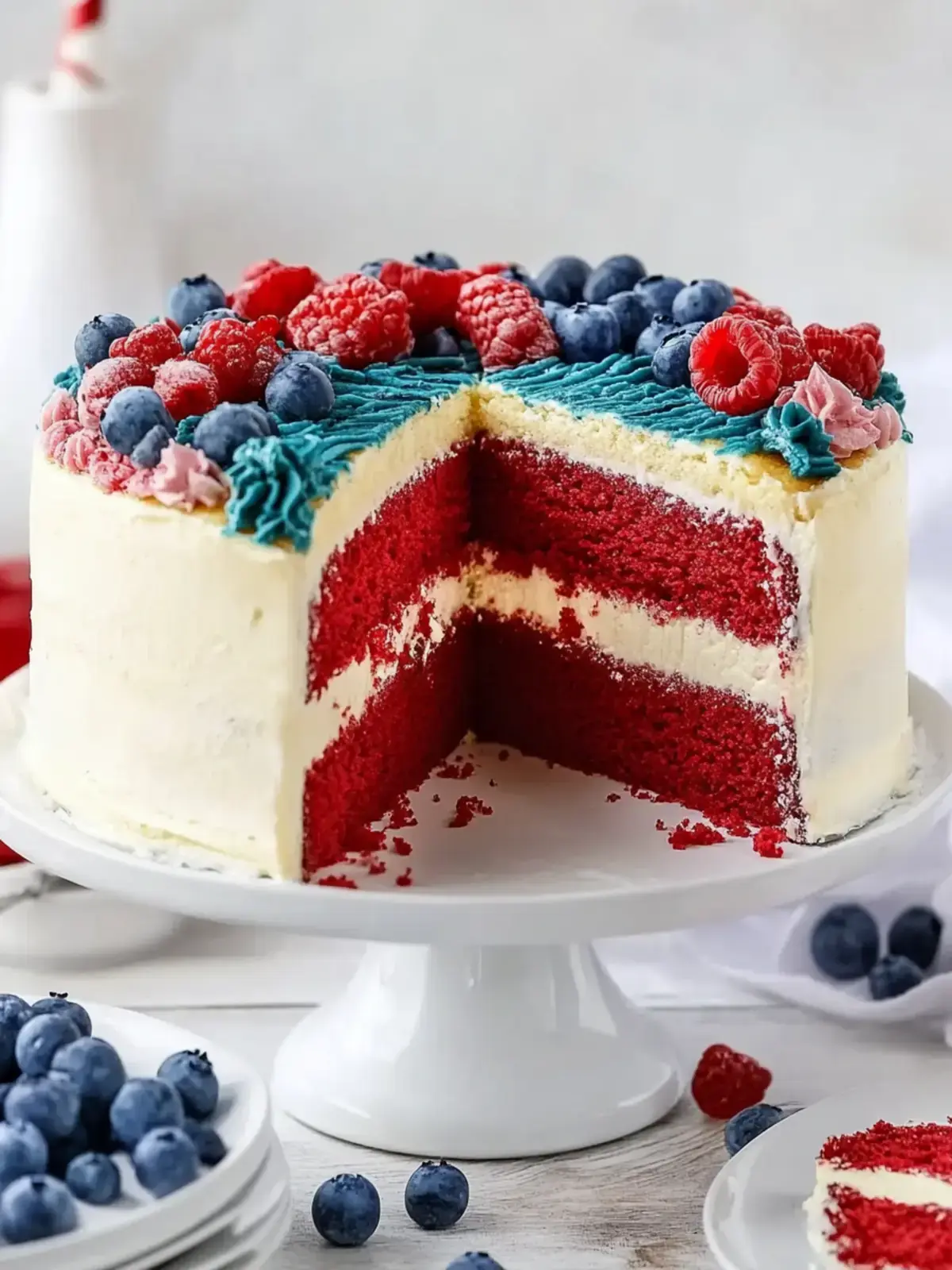 Klassische Rot Weiß und Blau Schichttorte