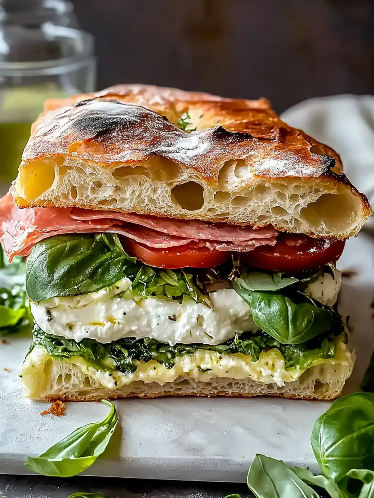 Klassisches Italienisches Focaccia Sandwich