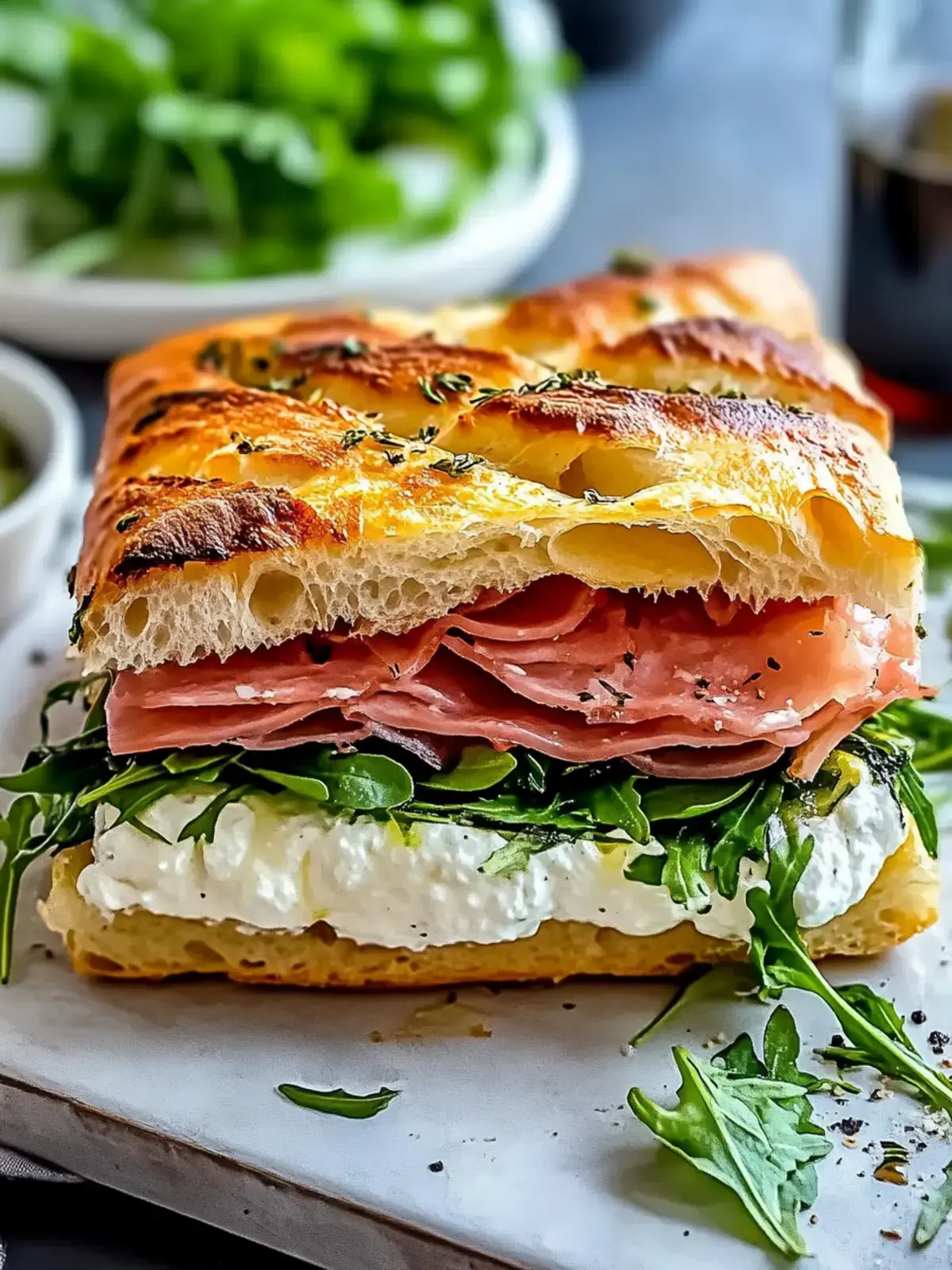 Klassisches Italienisches Focaccia Sandwich
