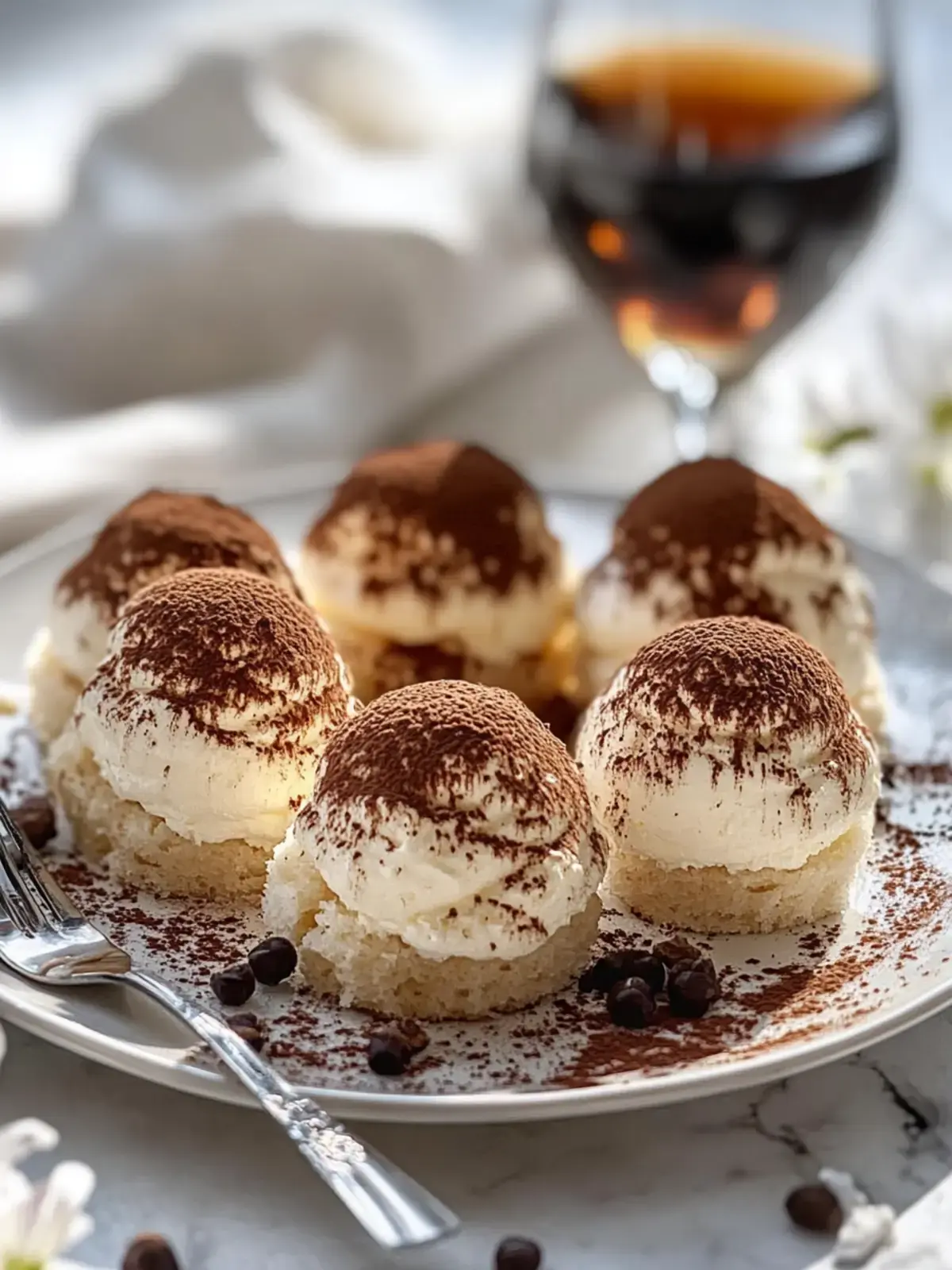Kleine Tiramisu Kugeln mit Amaretto