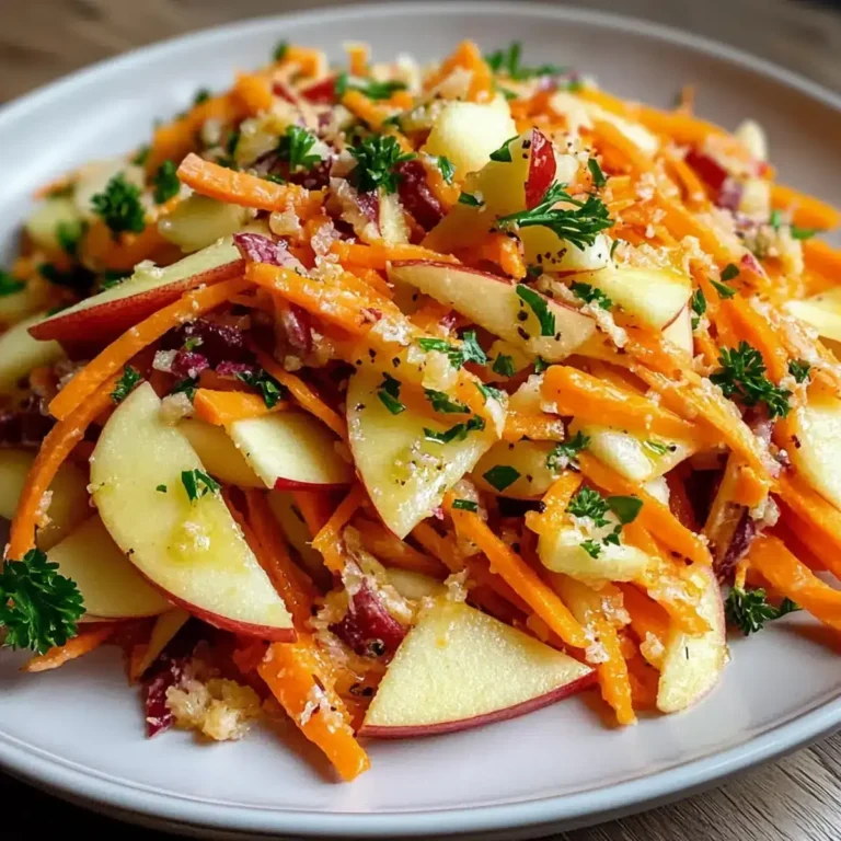 Knackiger Apfel-Möhren-Salat mit cremigem Zitrusdressing – Einfach und lecker