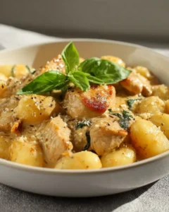 Knoblauch-Hühnchen mit Gnocchi aus der Pfanne