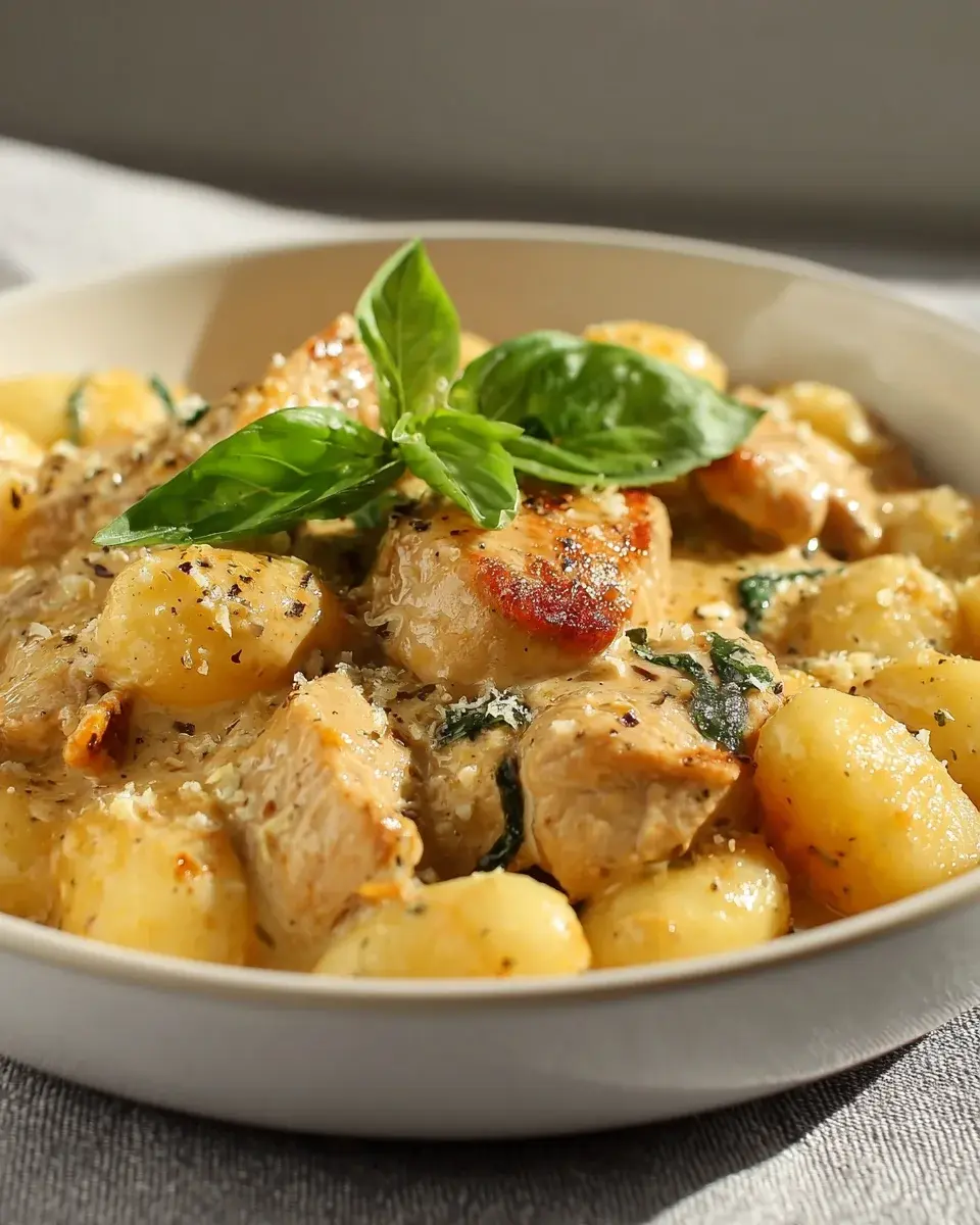 Knoblauch Hühnchen Gnocchi Pfanne