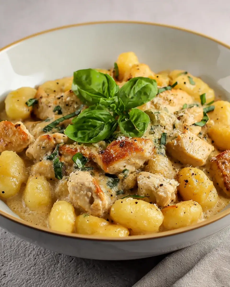 Knoblauch Hühnchen Gnocchi Pfanne