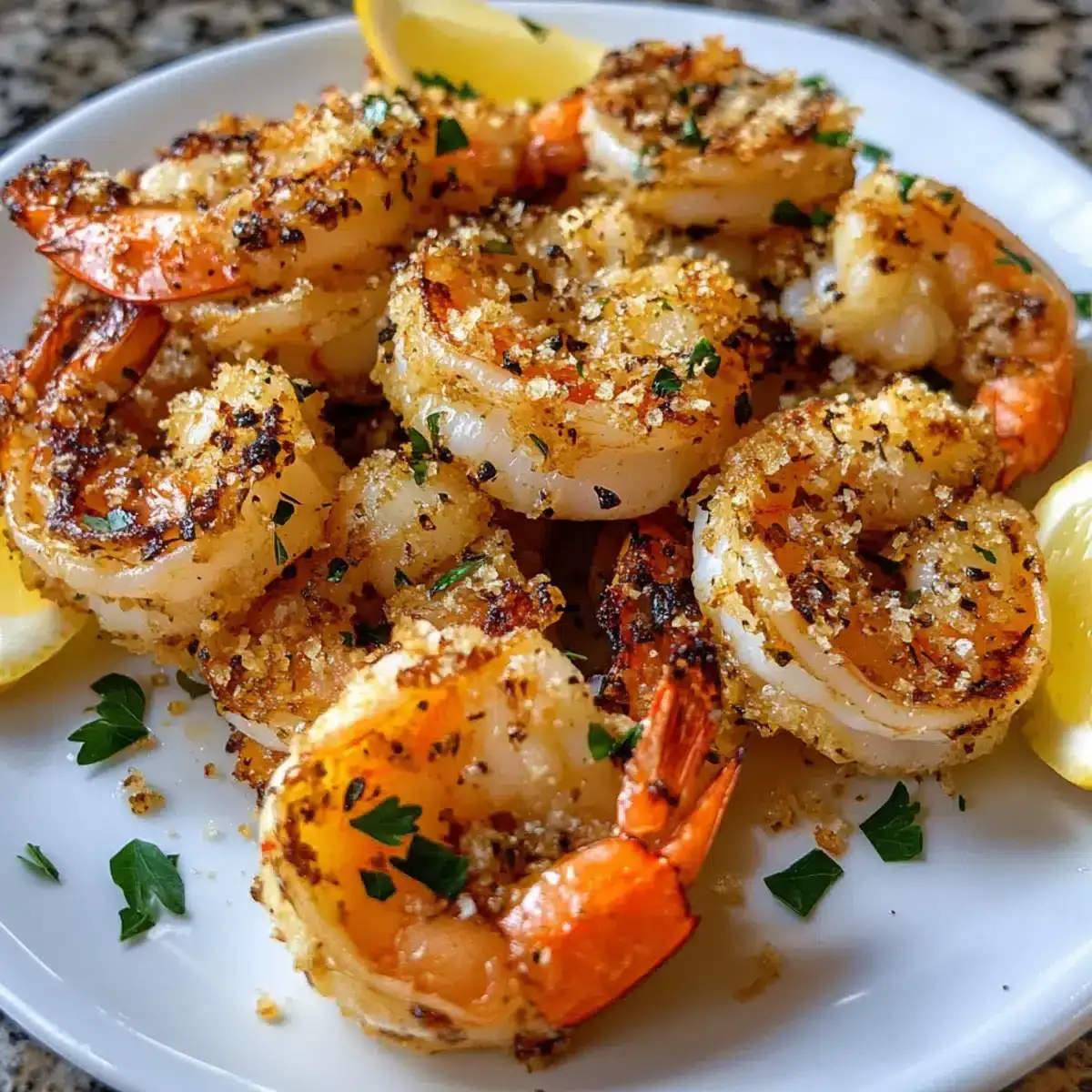 Knoblauch Parmesan geröstete Garnelen