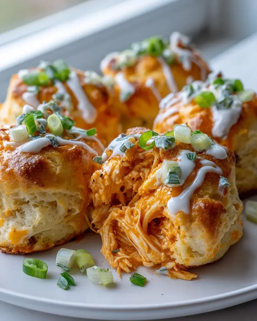 Knoblauchbutter-Biskuit-Buffalo-Hühnchen-Bomben