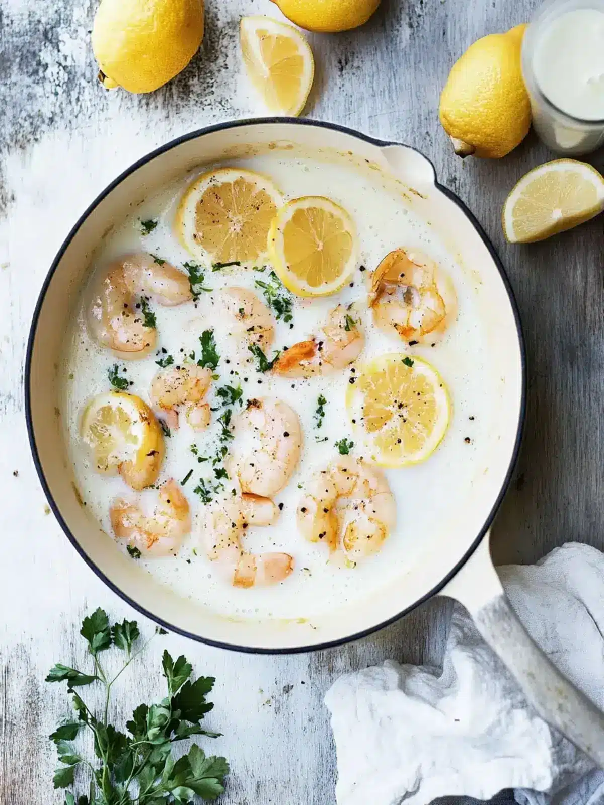 Knoblauchgarnele in Kokosmilch