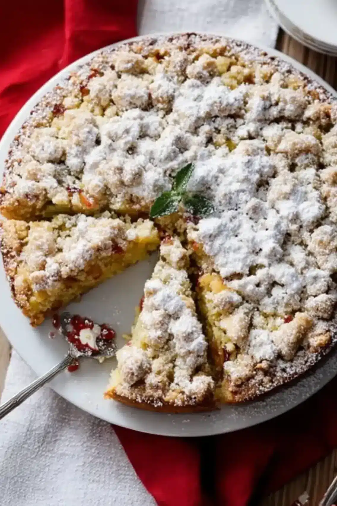 Knusprig saftiger Rhabarber Streuselkuchen