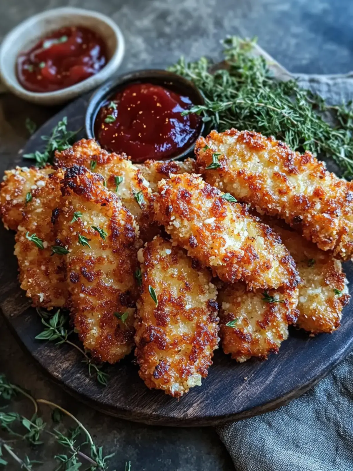 Knusprige Heißluftfritteuse Parmesan Kruste Schweinekoteletts