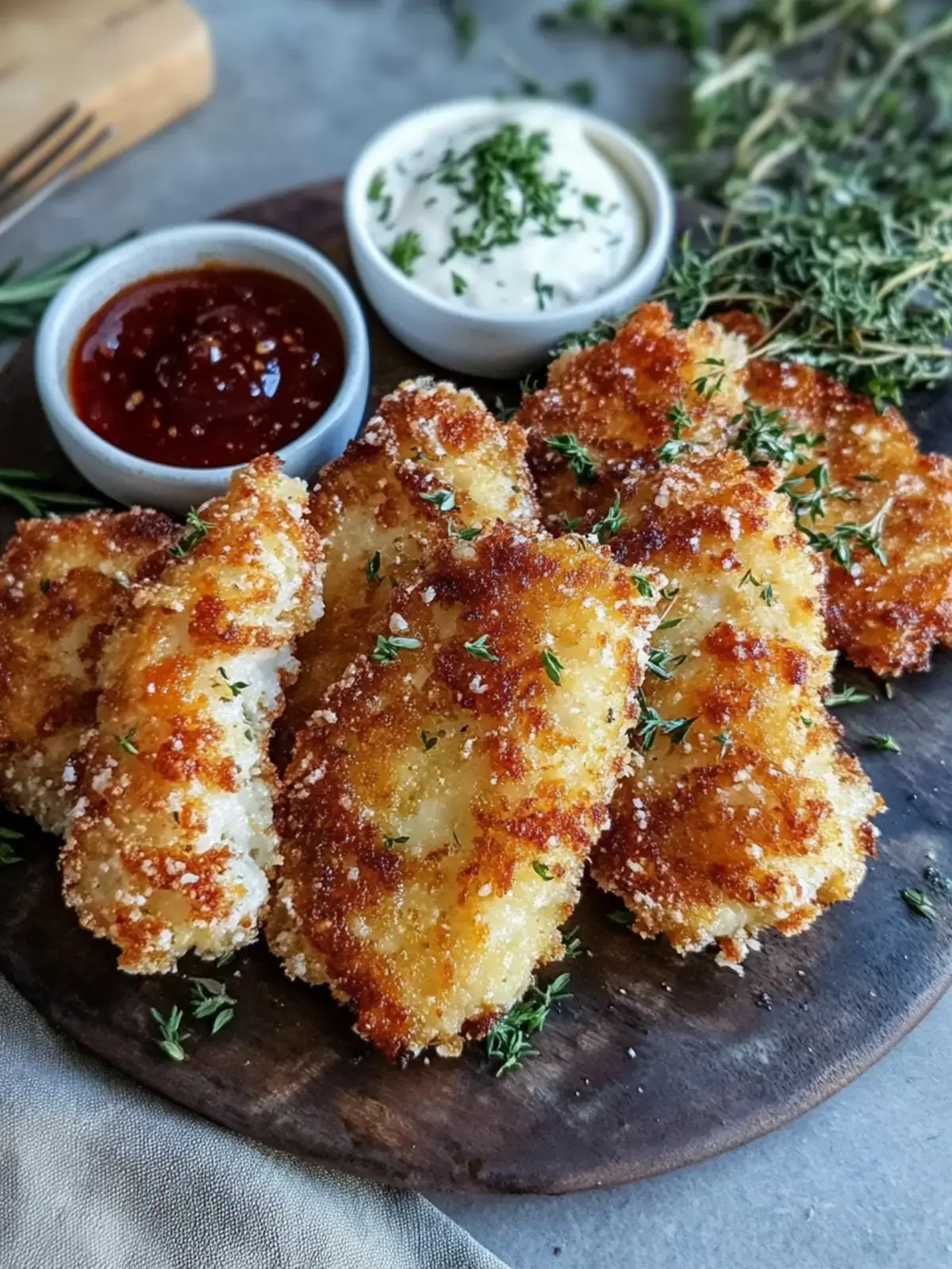 Knusprige Heißluftfritteuse Parmesan Kruste Schweinekoteletts