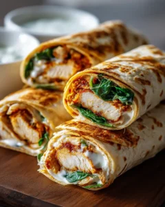Knusprige Hähnchen-Mozzarella-Wraps aus der Heißluftfritteuse