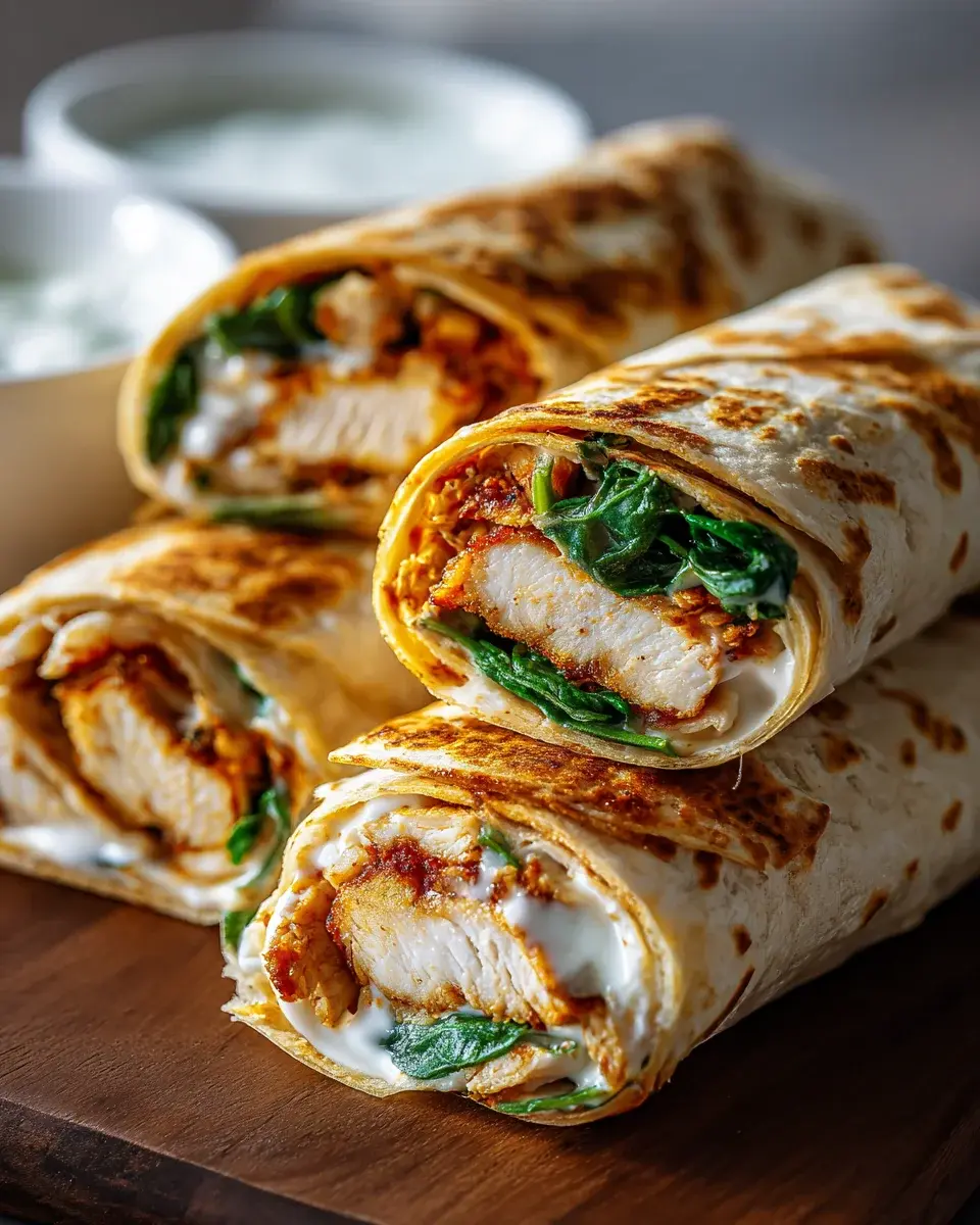 Knusprige Hähnchen Mozzarella Wraps Heißluftfritteuse