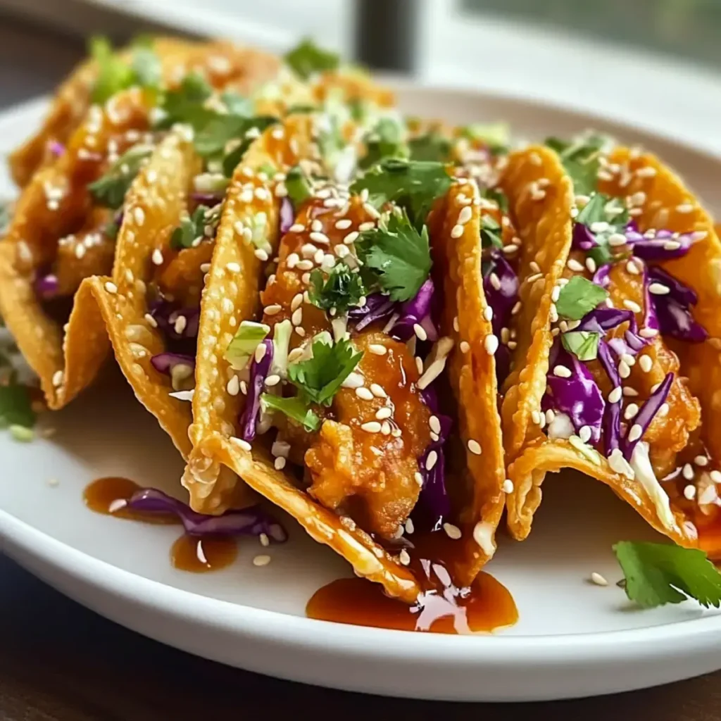 Knusprige Hühnchen-Wonton-Tacos: Ultimative, köstliche Snacks