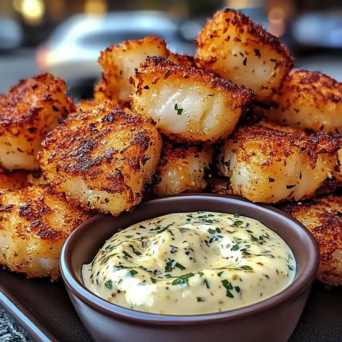 Knusprige Knoblauch-Kabeljau-Bissen