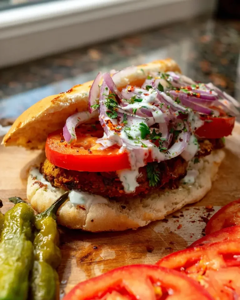 Knusprige Linsen-Gemüse-Patties Sandwich