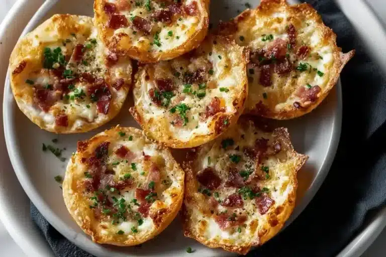 Knusprige Mini Tarte Flambée Häppchen