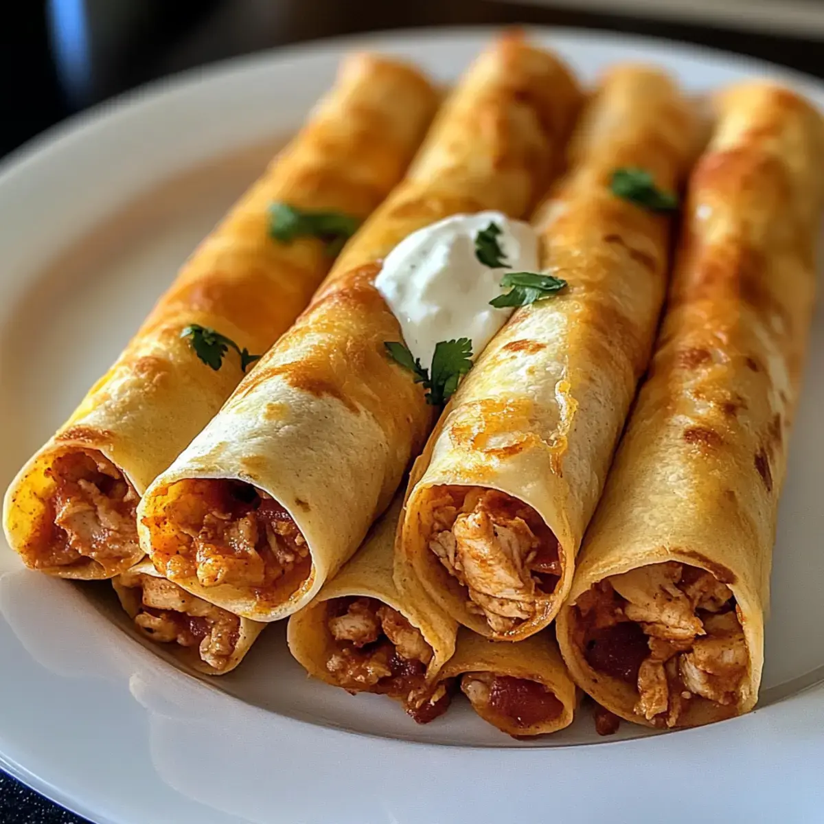Knusprige Ofengebackene Hähnchen-Taquitos