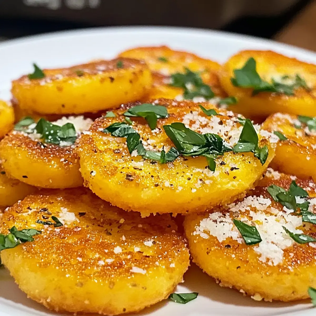 Knusprige Parmesan Polenta Runden