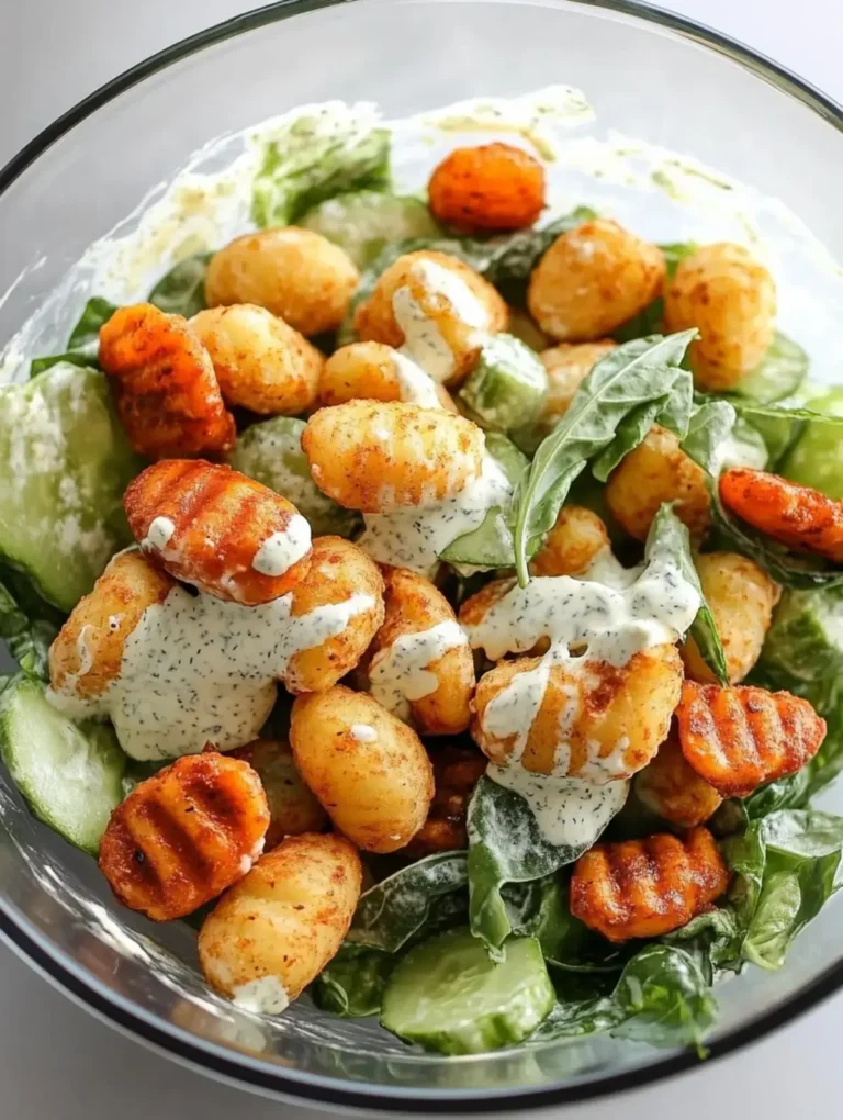 Knuspriger Gnocchi-Salat mit cremigem Joghurt-Dressing