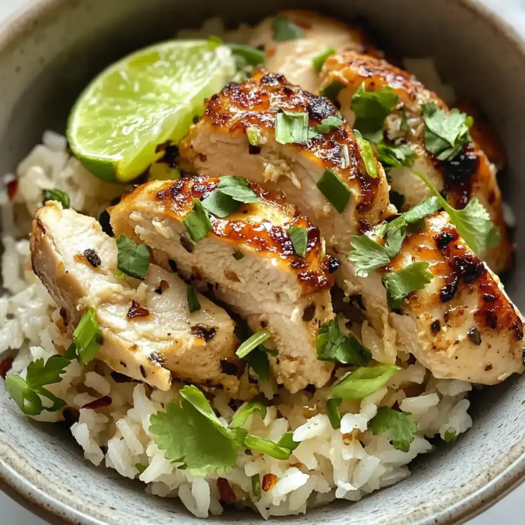 Kokosnuss Hühnchen Brühe Reis