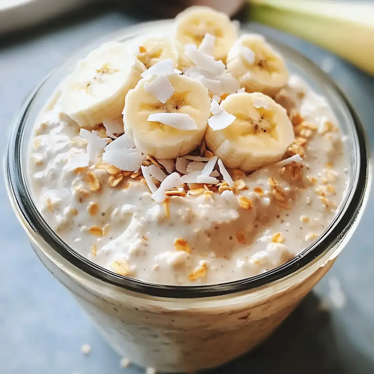 Kokosnusscreme-Pie Übernacht-Haferflocken