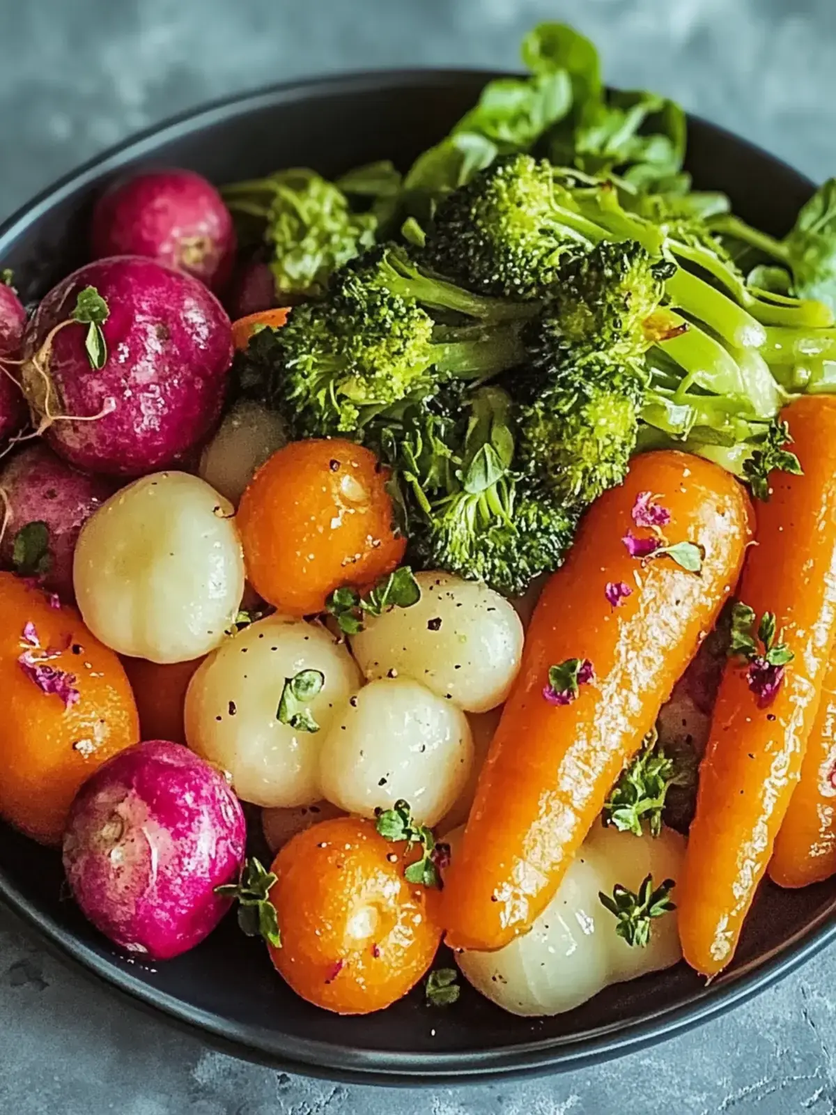 Krosse Ahornsirup Glasierte Karotten Rosenkohl