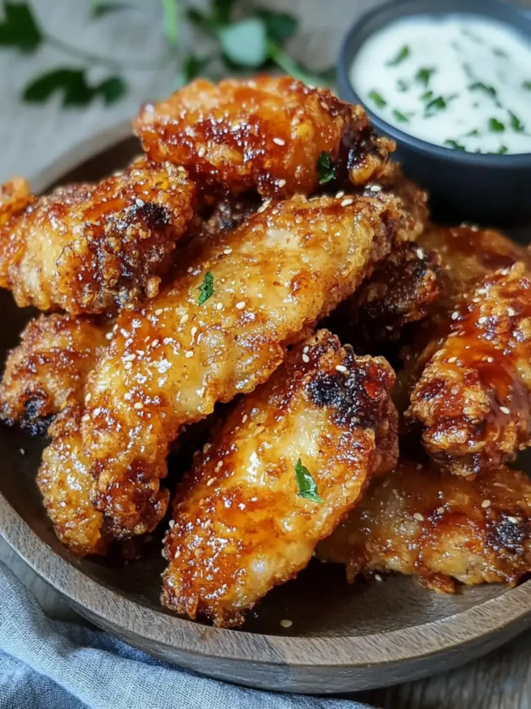 Krosse Heißluftfritteuse Honig Knoblauch Hähnchenflügel