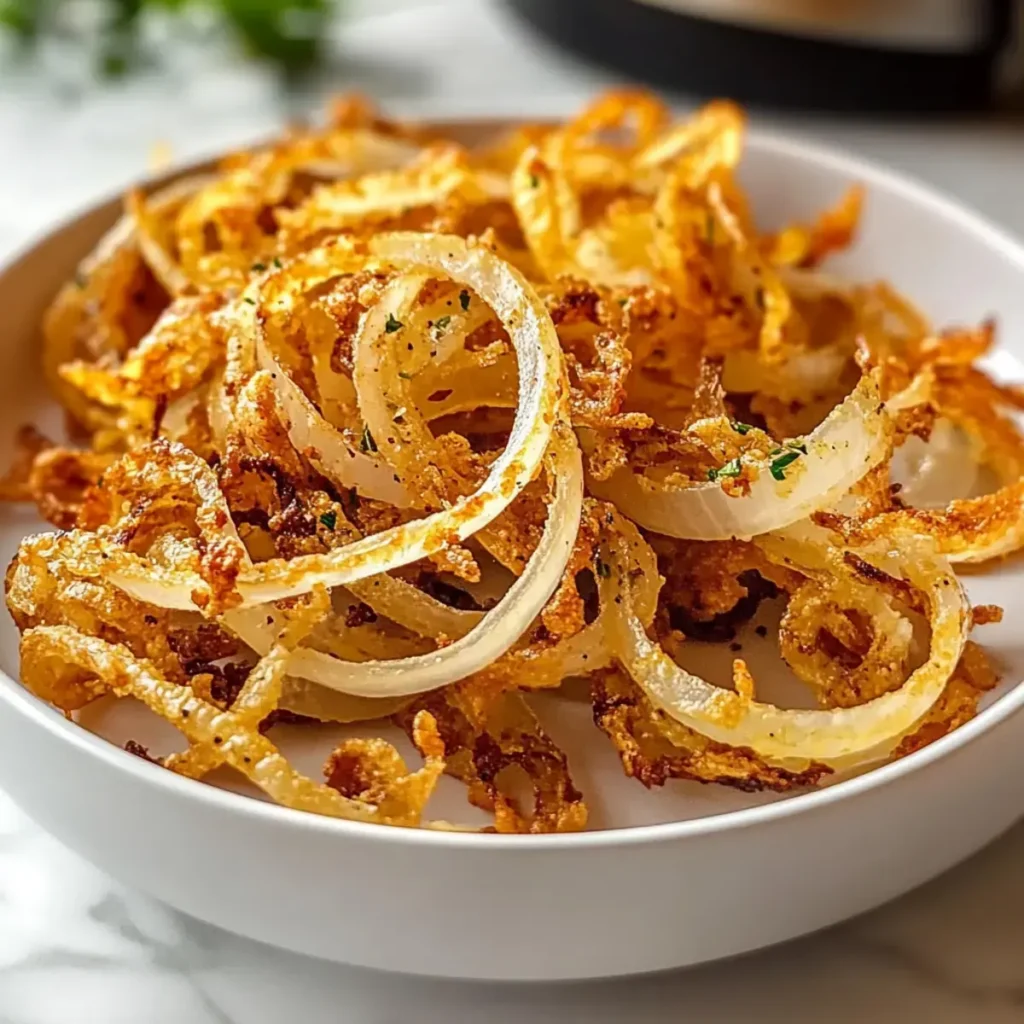 Krosse Heißluftfritteusen-Zwiebeln