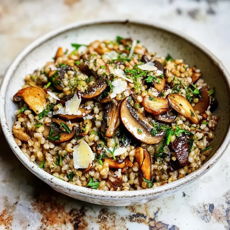 Kräutergerstensalat mit buttergebratenen Champignons