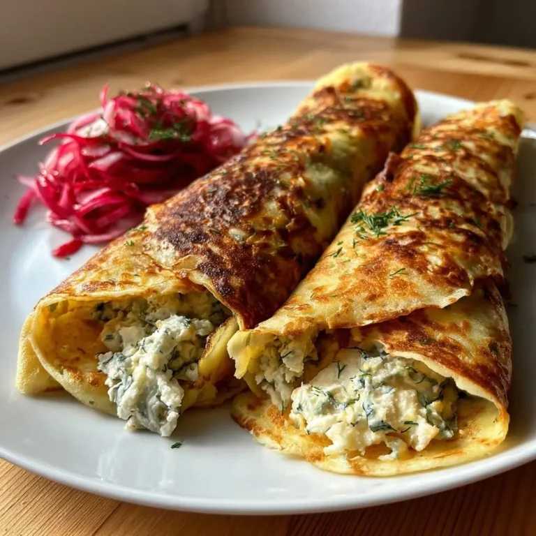 Kräuterpfannkuchen mit Frischkäsefüllung