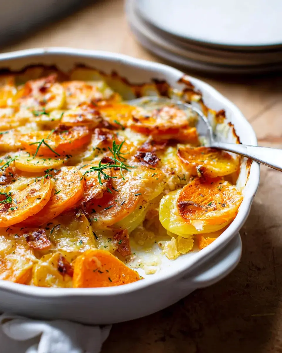 Kürbis Kartoffel Auflauf