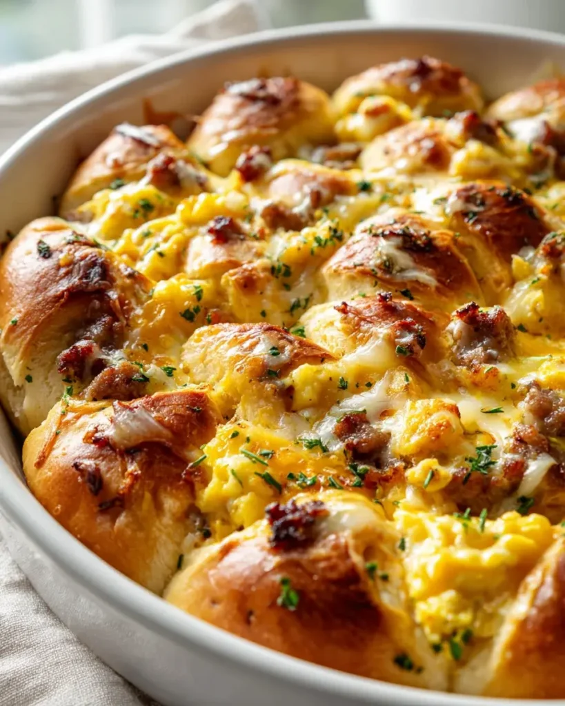 Käse-Brötchen Frühstücksauflauf