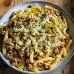 Kyse Lauch Pasta mit Hackfleisch Rezept