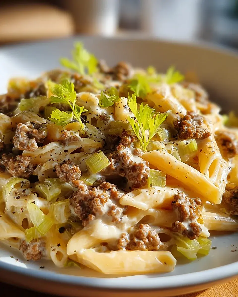 Kyse Lauch Pasta mit Hackfleisch