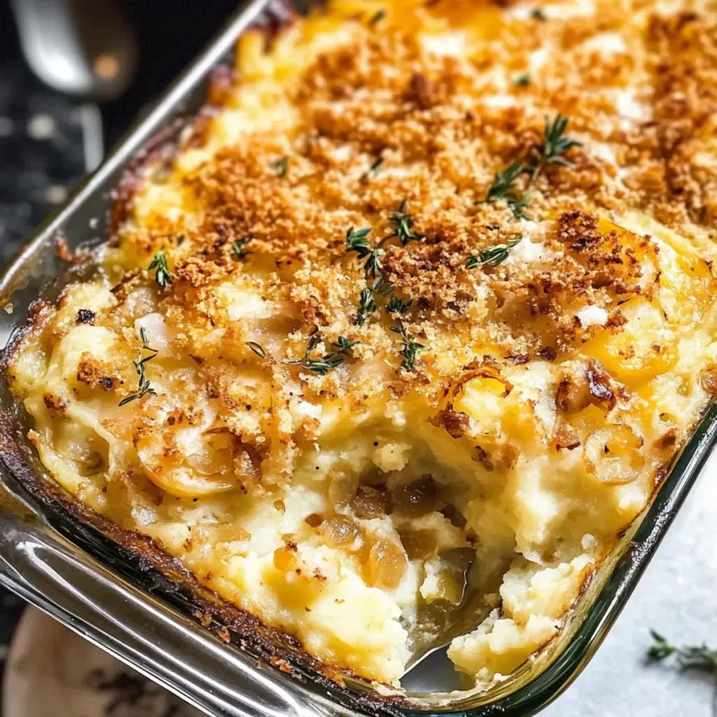 Käse Zwiebel Mashed Potato Auflauf