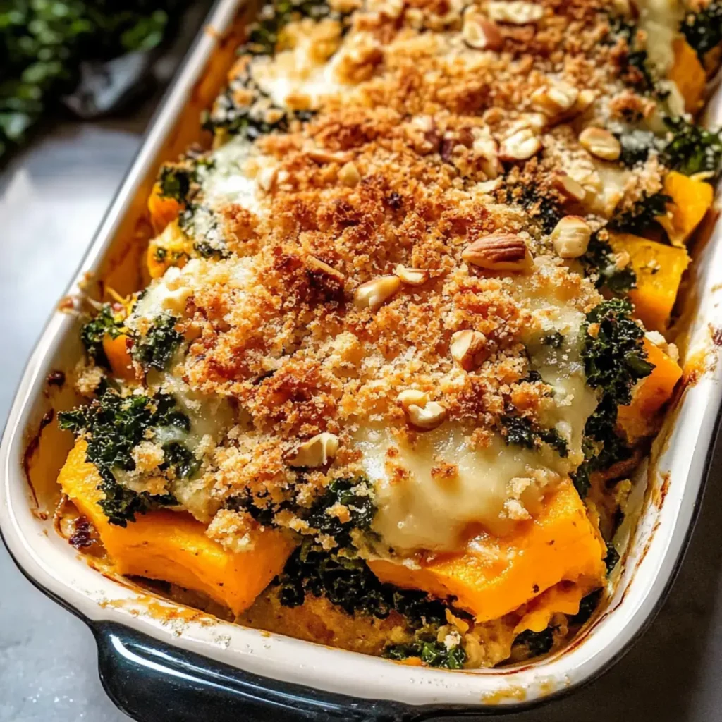 Käseiger Butternut-Kürbis-Auflauf