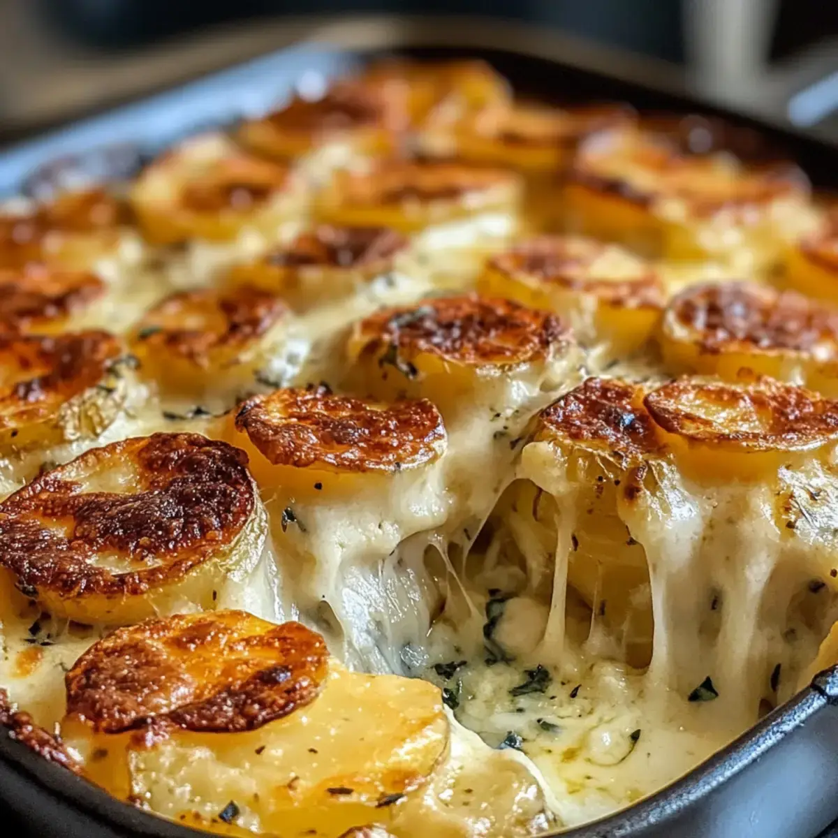 Käseüberbackene Kartoffeln