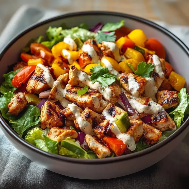 Köstlicher BBQ Hähnchen Salat