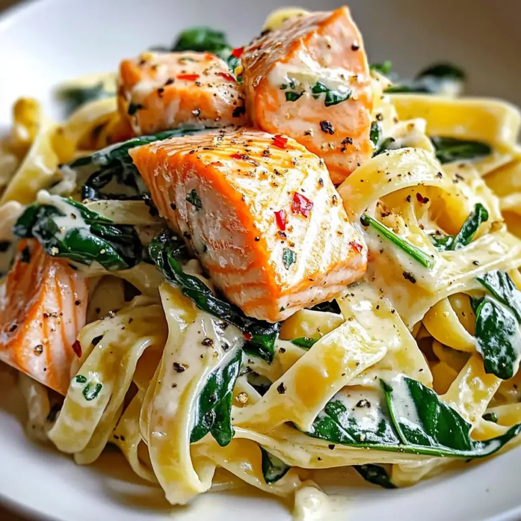 Lachs Spinat Pasta Rezept