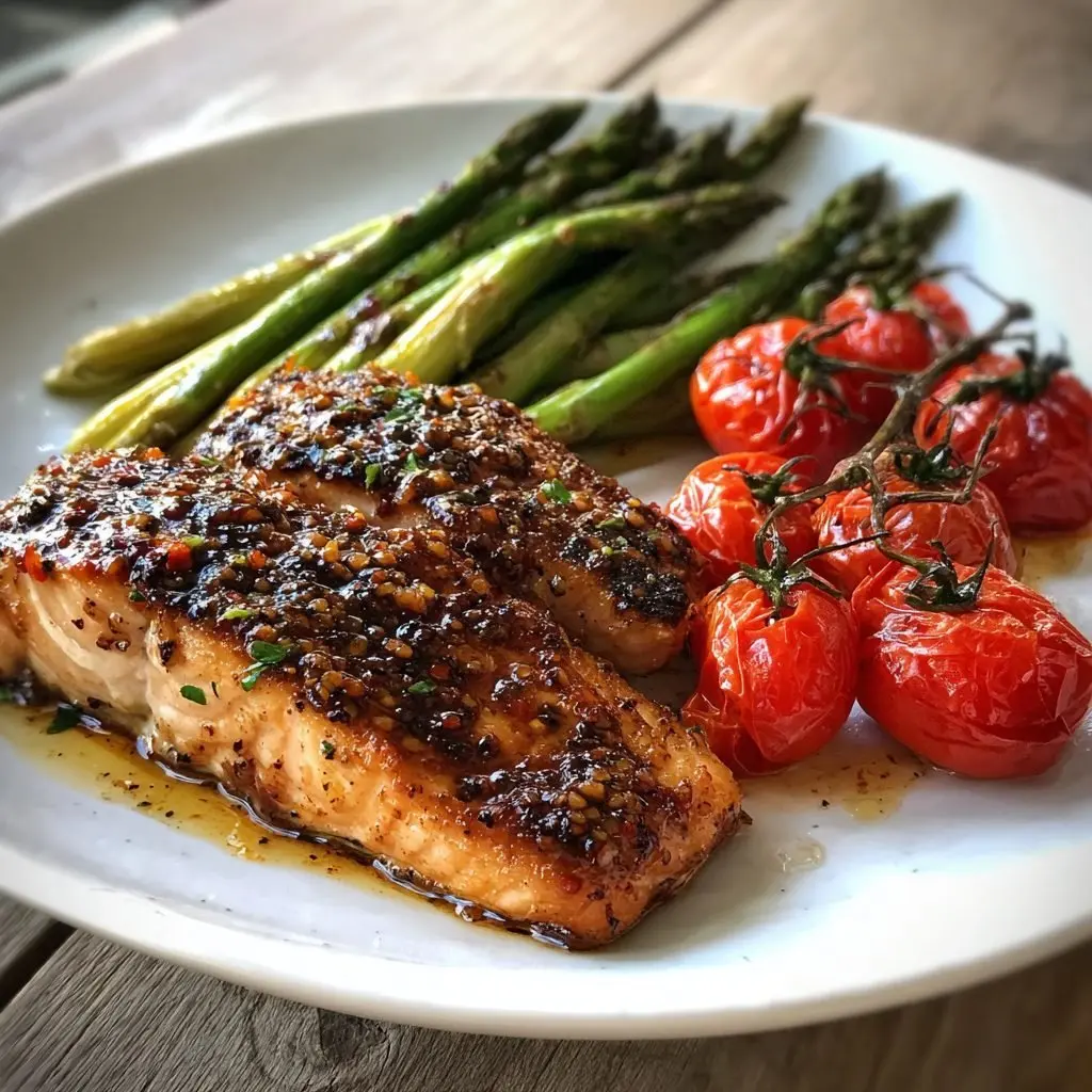 Lachsfilet mit Honig-Senf-Glasur