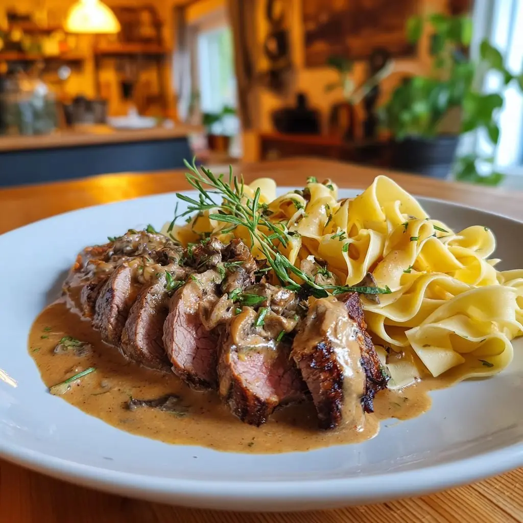 Lammfilet Morchel Rahmsauce