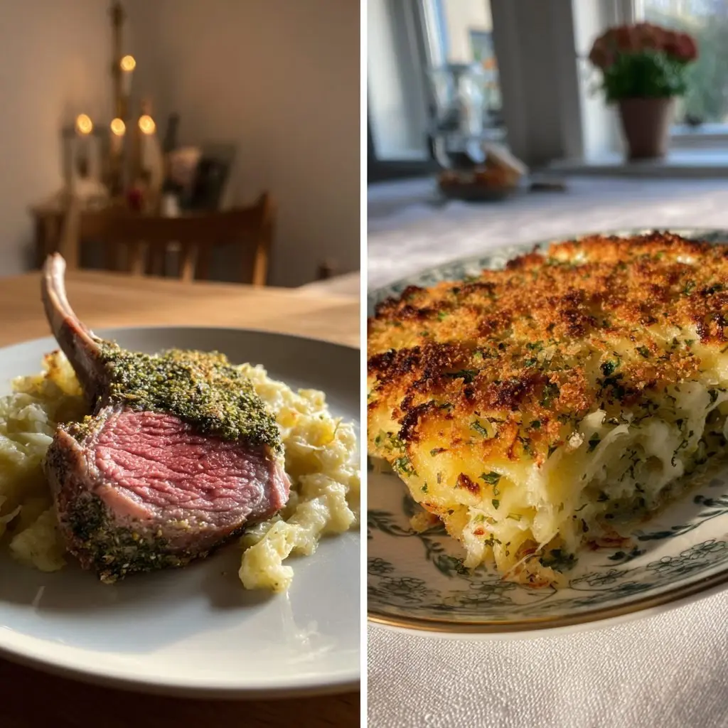 Lammkarree mit Bärlauchkruste und cremigem Kartoffelgratin – LNNRW